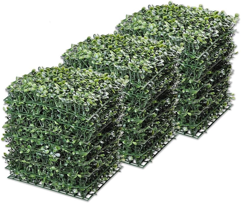 24Pack 10"x10" Artificial Grass Boxwood Hedge Mat