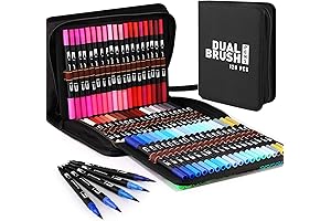 120 Dual Tip Brush Pens, Art Markers with Vibrant Colors, Brush and...