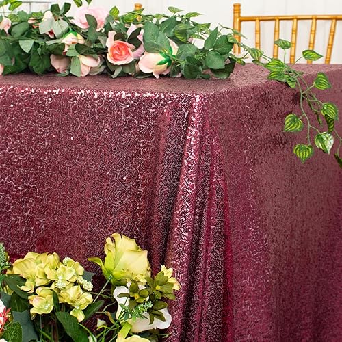 Miniatura 4 de ShinyBeauty manteles para fiestas, tela de lentejuelas, manteles para mesas rectangulares Segin -0727S