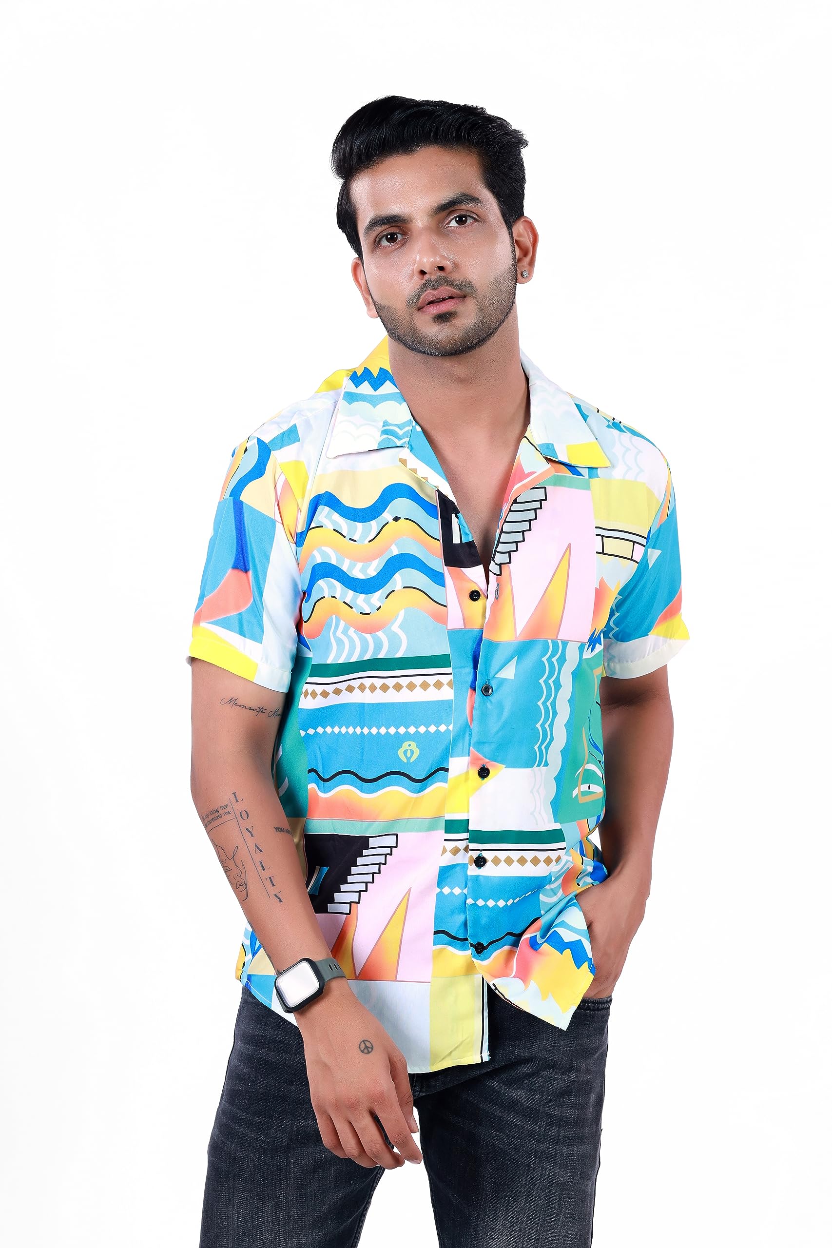 GURIK Rayon Printed Stylish Shirt for Men