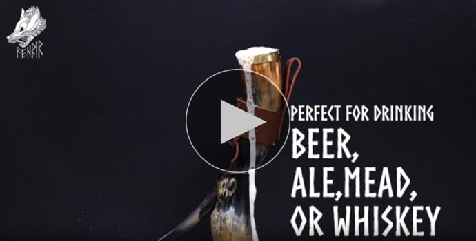 Amazon.com | FENRIR Viking Drinking Horn With Stand 16 oz – Gifts