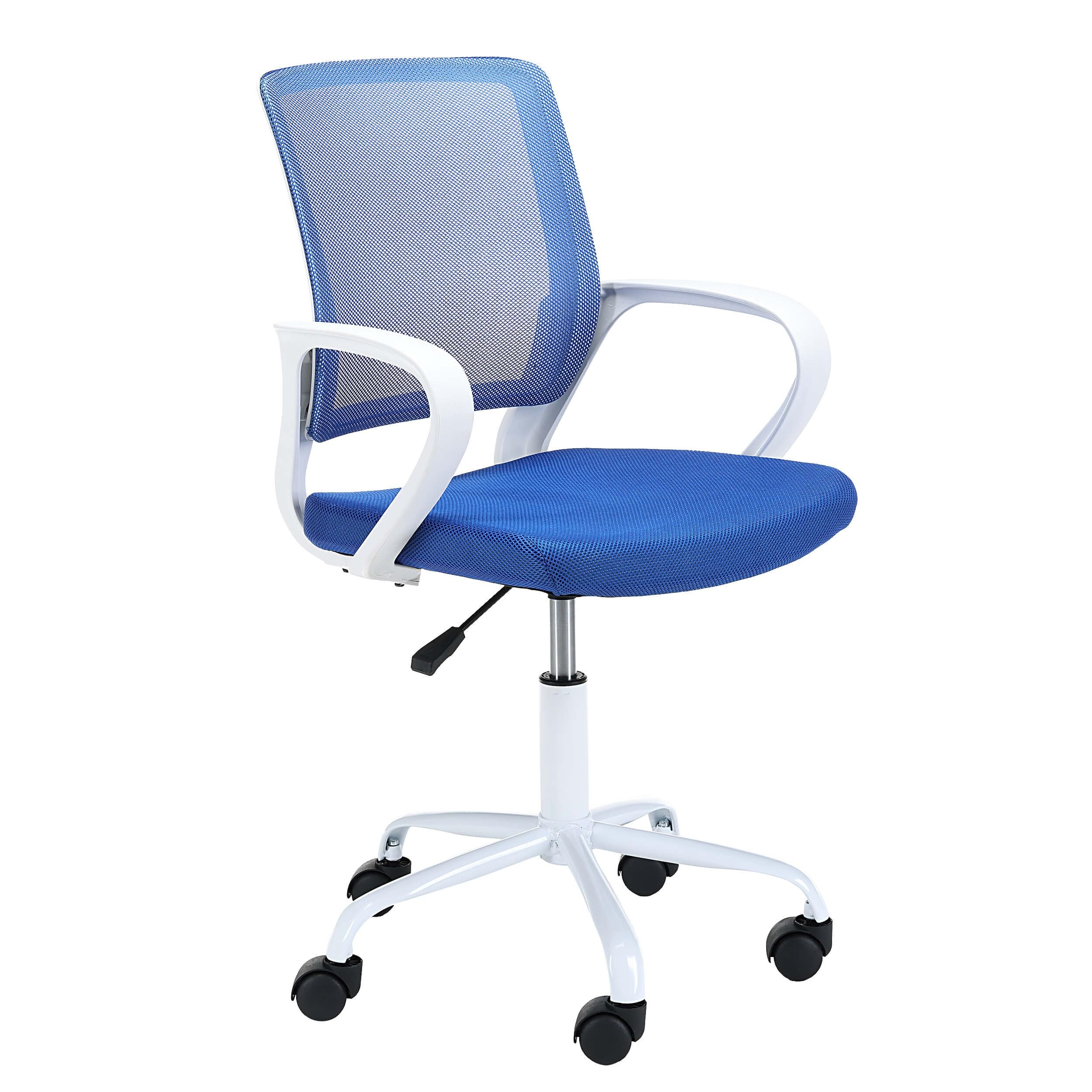 Schreibtischstuhl/Schminkstuhl Blau Samt Goldene Bein, Drehstuhl, Bürostuhl Ohne Armlehne Mit