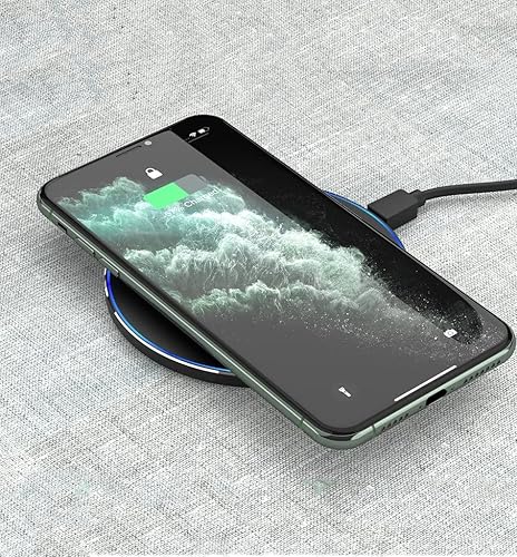 Miniatura 9 de DGN Cargador inalámbrico, almohadilla de carga inalámbrica rápida de 10 W máxima compatible con iPhone y todos los dispositivos habilitados para QI