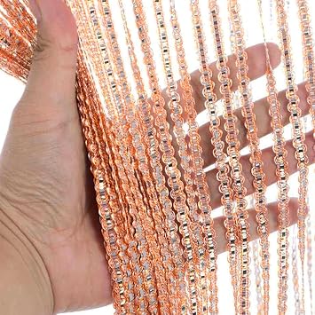 Beaded Door Curtains, 39x79in Door String Curtains Shiny Hanging Door Beads Curtain Decorative Wall Panel Fringe Window Room Divider Blind for Wedding Doorway Curtains Orange, Beaded Door Curtain
