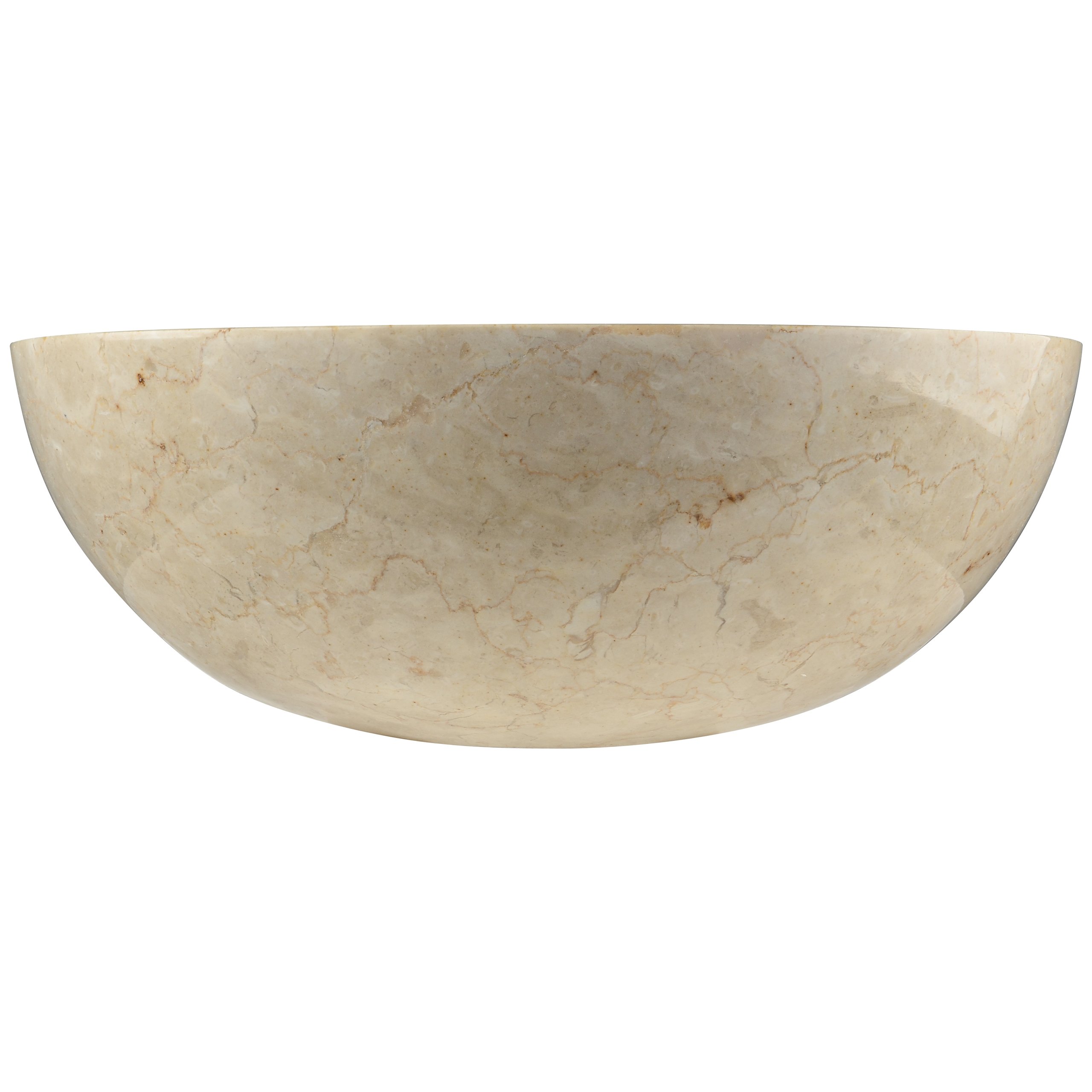 Divero Aufsatz-Waschbecken Bologna Handwaschbecken Waschschale Marmor Natur-Stein poliert rund beige Sand