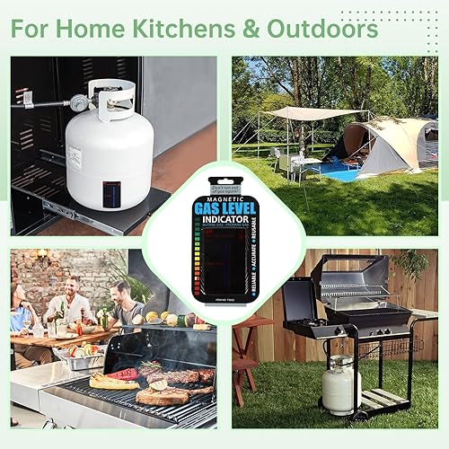 Miniatura 6 de Homaisson 4 indicadores magnéticos de nivel de gas, indicadores de nivel de combustible de propano reutilizables, medidor de tanque de gas propano,