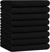 Vista 125 de Homaxy Paños de cocina de 100% algodón con tejido de gofre, ultra suaves, absorbentes, de secado rápido, 12 x 12 pulgadas, paquete de 6, albaricoque