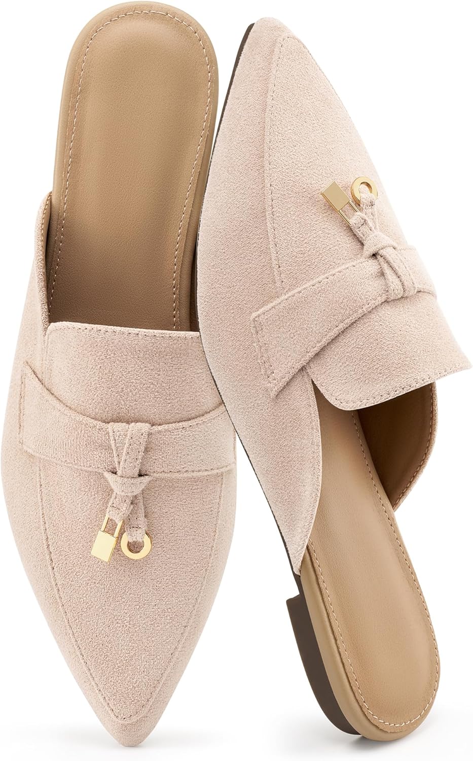Mules for Women Flats 2026 : Pointed Toe Backless Loafers Dressy Comfortable Walking Shoes for Casual Work Business