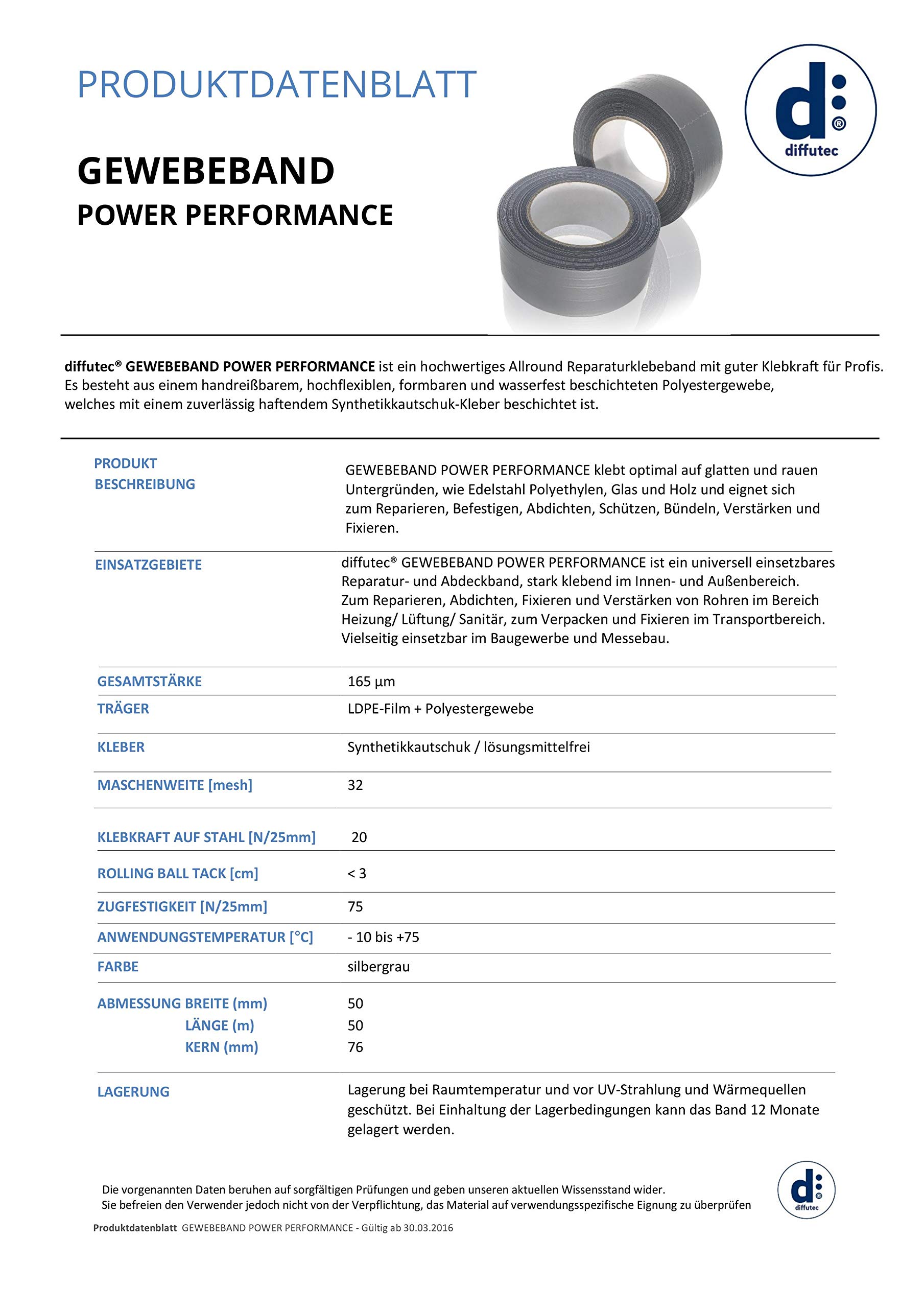 24 Rollen [1 Karton] PROFI PANZERTAPE POWER PERFORMANCE - 50 mm x 50 Meter, stark klebend - handreißbar - gewebeverstärkt - Farbe: silbergrau - Gewebeband | Steinband | Reparaturband