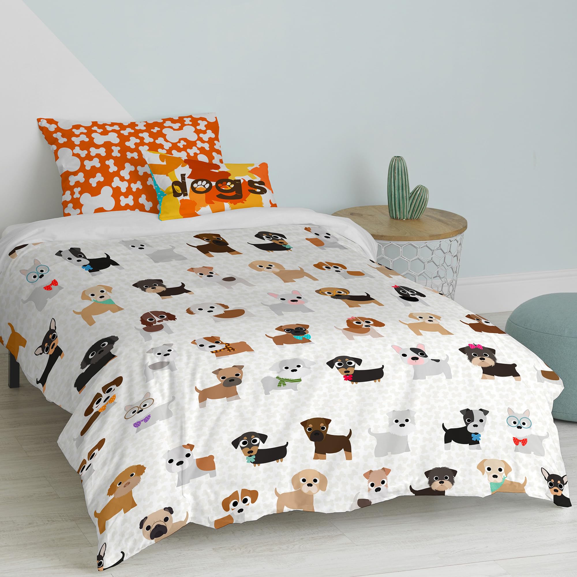 Juego nórdico Dogs 140x200 cm pour lit 80 cm avec sa taie d'oreiller