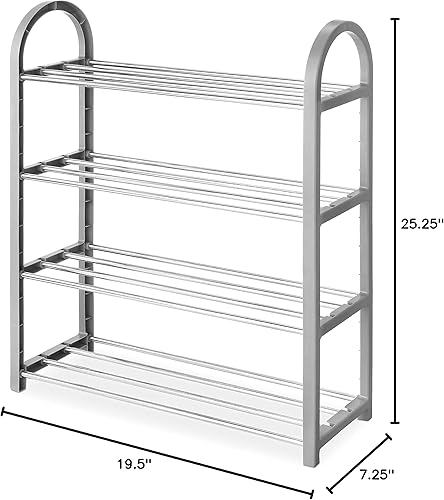 Miniatura 7 de Whitmor Estantes compactos de armario de 4 niveles, color gris