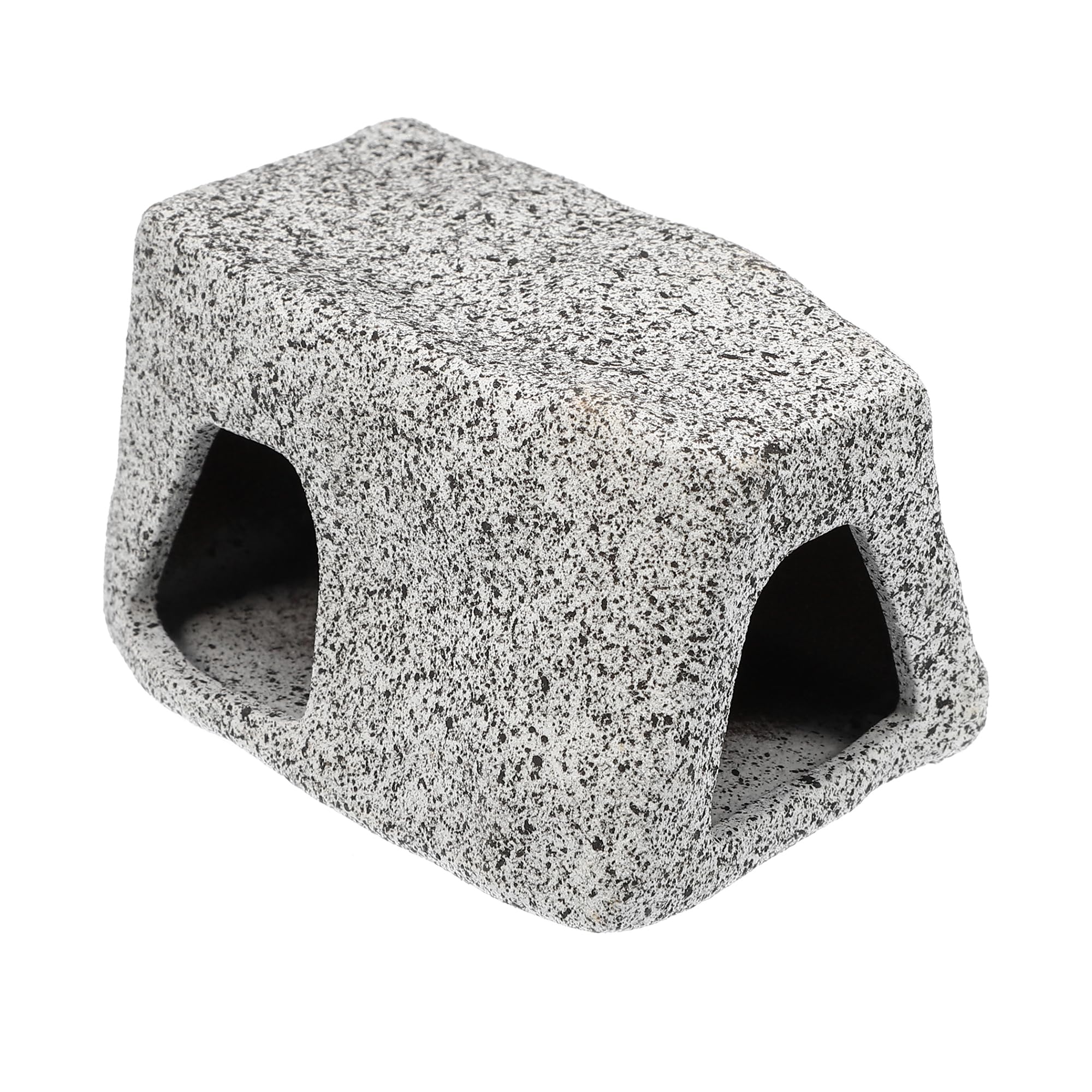 CAPASTEC Aquarium Hideaway Rock Cave, Ceramic Fish Tank Decoration Stone for Aquatic Pets 3.15x2.20x1.77inch, (Gray)