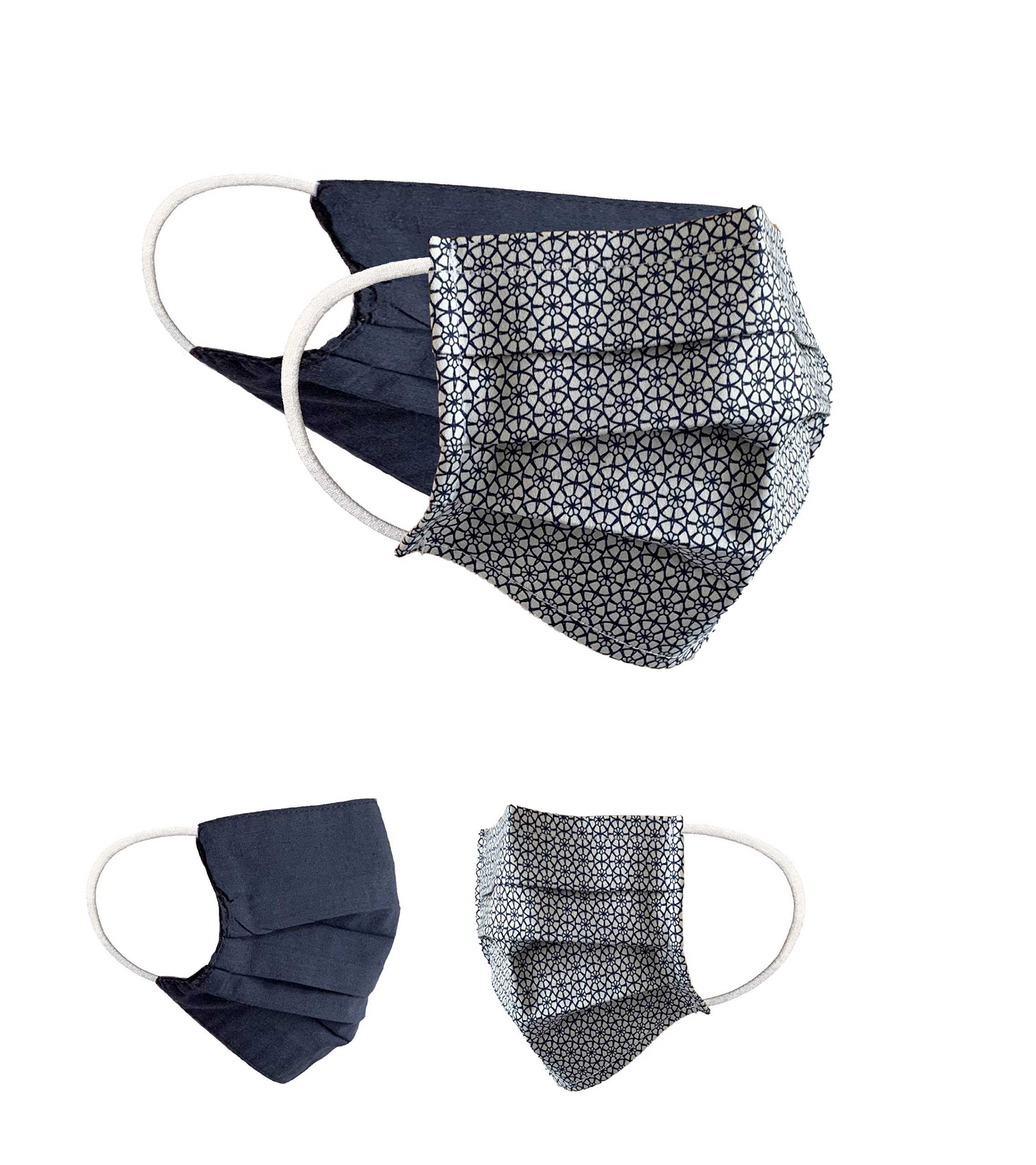 BaF Community Masken 2er Pack Set Unisex Behelfsmaske Wendbar Mundschutz Maske Mund- und Nasenschutz Wendemaske mit Motiv Baumwolle BCI Waschbar Weiß/Schwarz