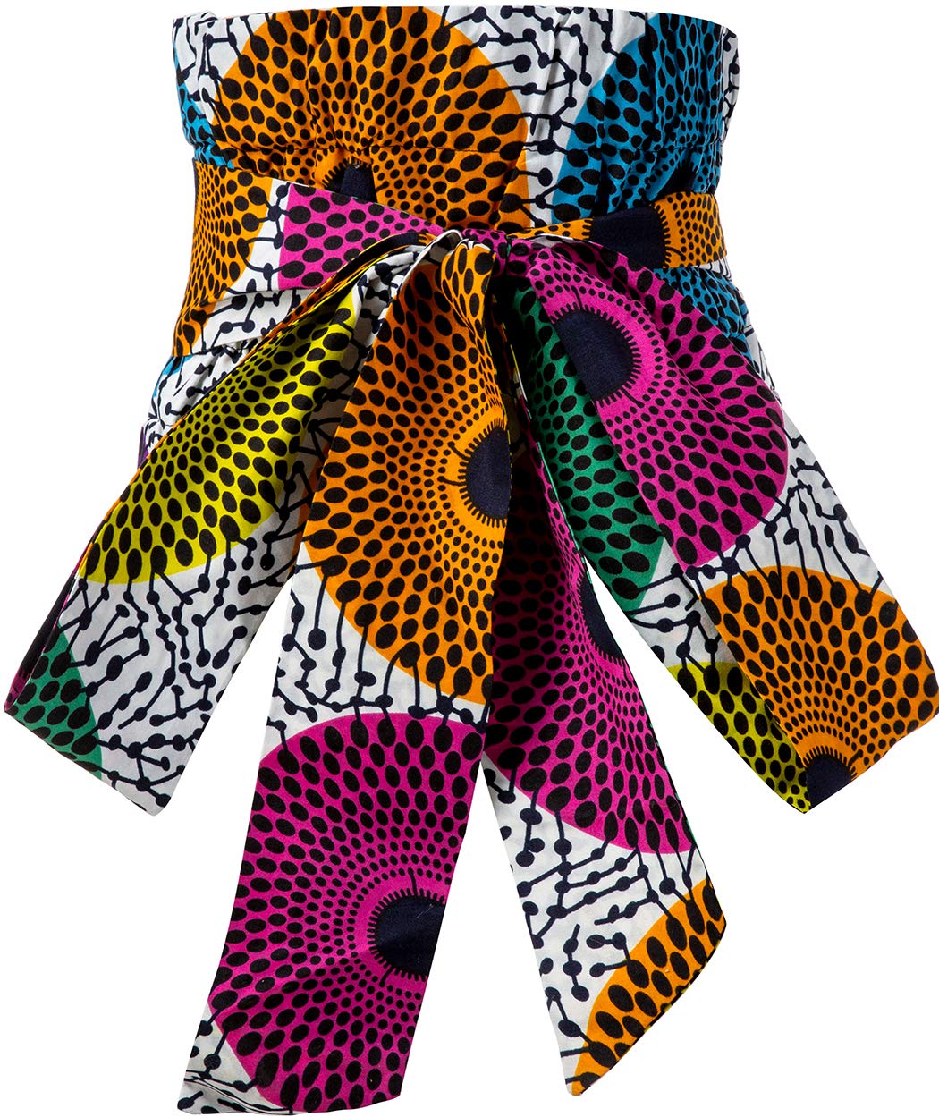 HongyuAmyWomen's African Print Tie Elastic Stretchy Vintage Wide Waist Belts for Tops Dress