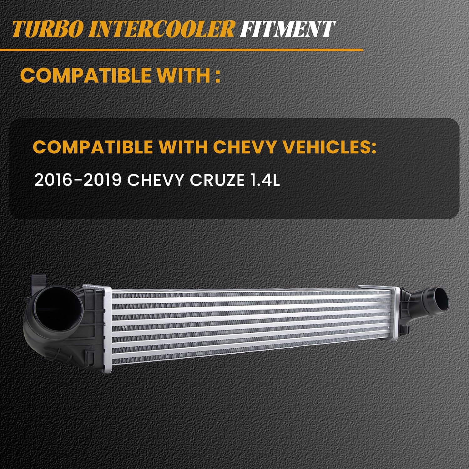 13356681 Turbo Intercooler Compatible with Chevy Cruze 1.4L 2016-2019, Aluminum Intercooler Charged Air Cooler Replaces 39116550,18088, 96140, 42853841