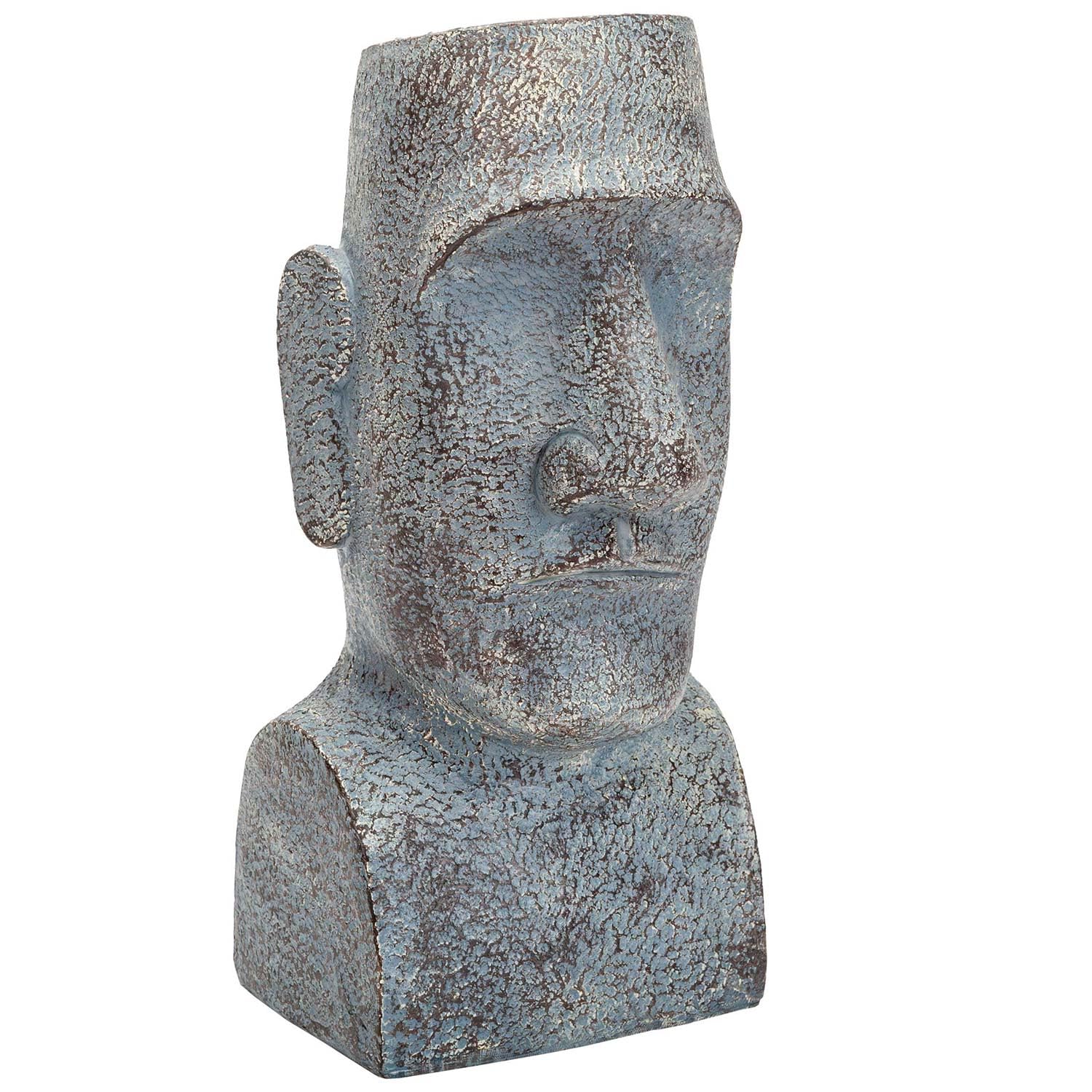 Pms Grey Vfm - Easter Island Stone Bust Head 12" Zen Garden Ornament