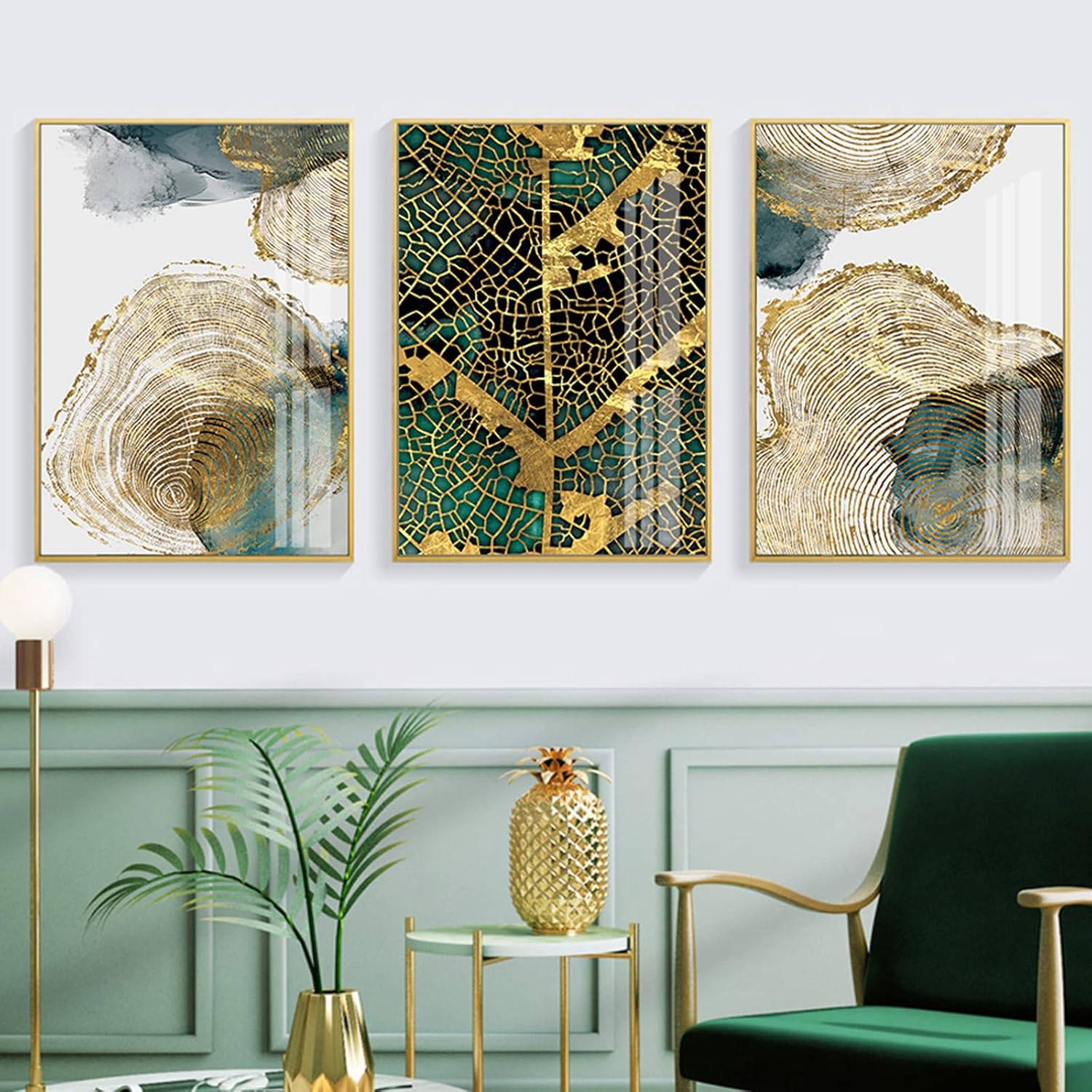 Abstract Green and Gold Abstract Wall Art Green and Gold