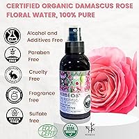 Vista 7 de Spray de agua de rosas orgánicas Tónico suave de rosas para la cara Bruma de agua de rosas pura para una piel brillante Hidratación nutritiva