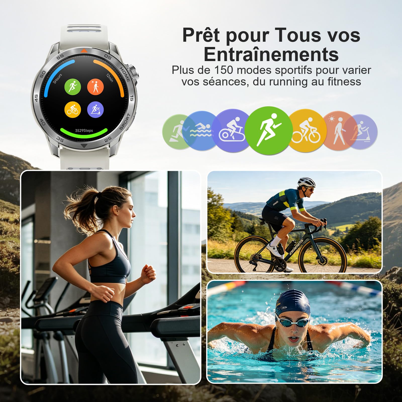 Mibro GS Pro2 Montre Connectée Homme, GPS, 20J, Spécialisé Padel&Running