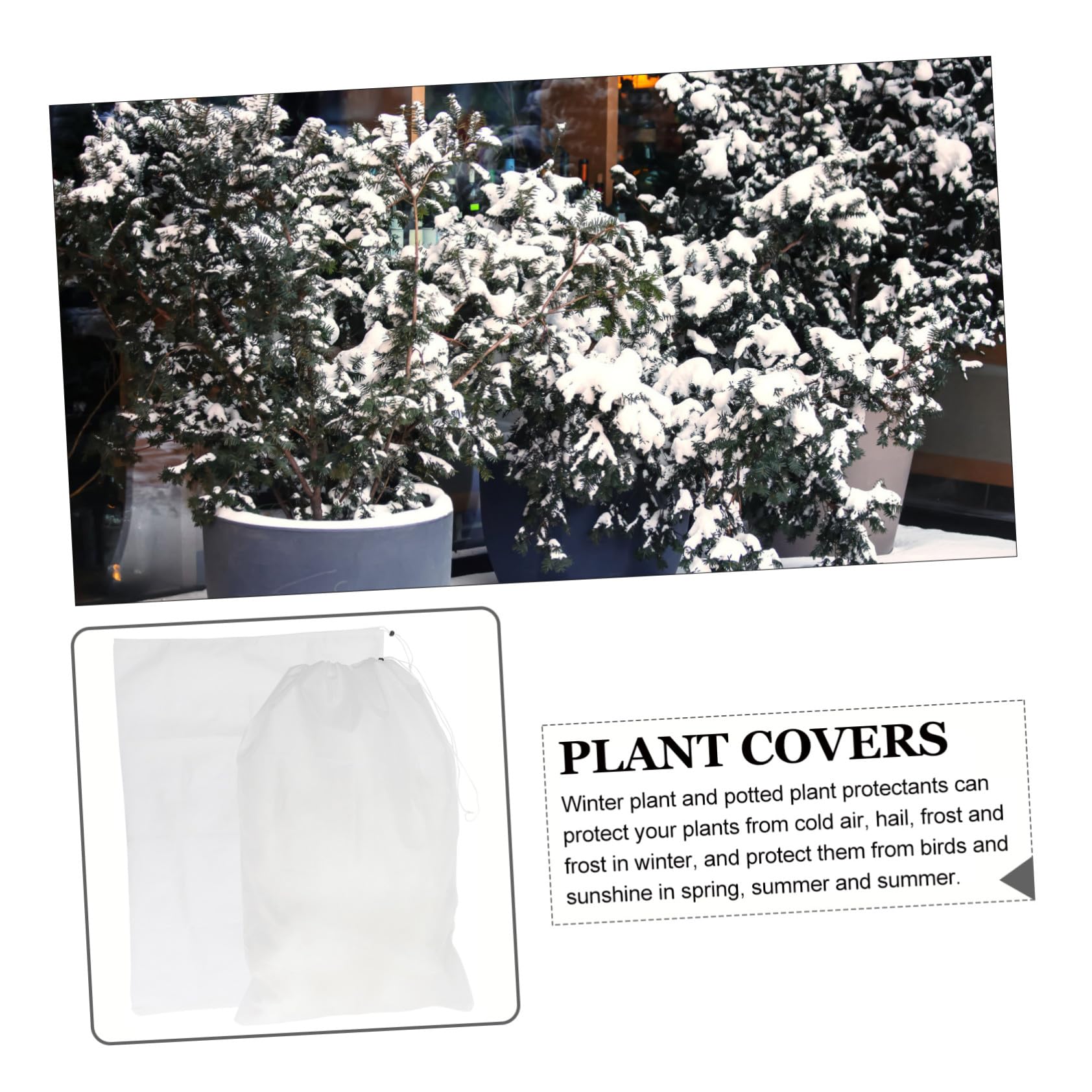 NOLITOY 2 Piezas Protector Plantas Invierno Unidades Cubiertas No Tejidas con Cremallera y Cordón para Macetas y Plantas Exteriores contra Heladas y Frío