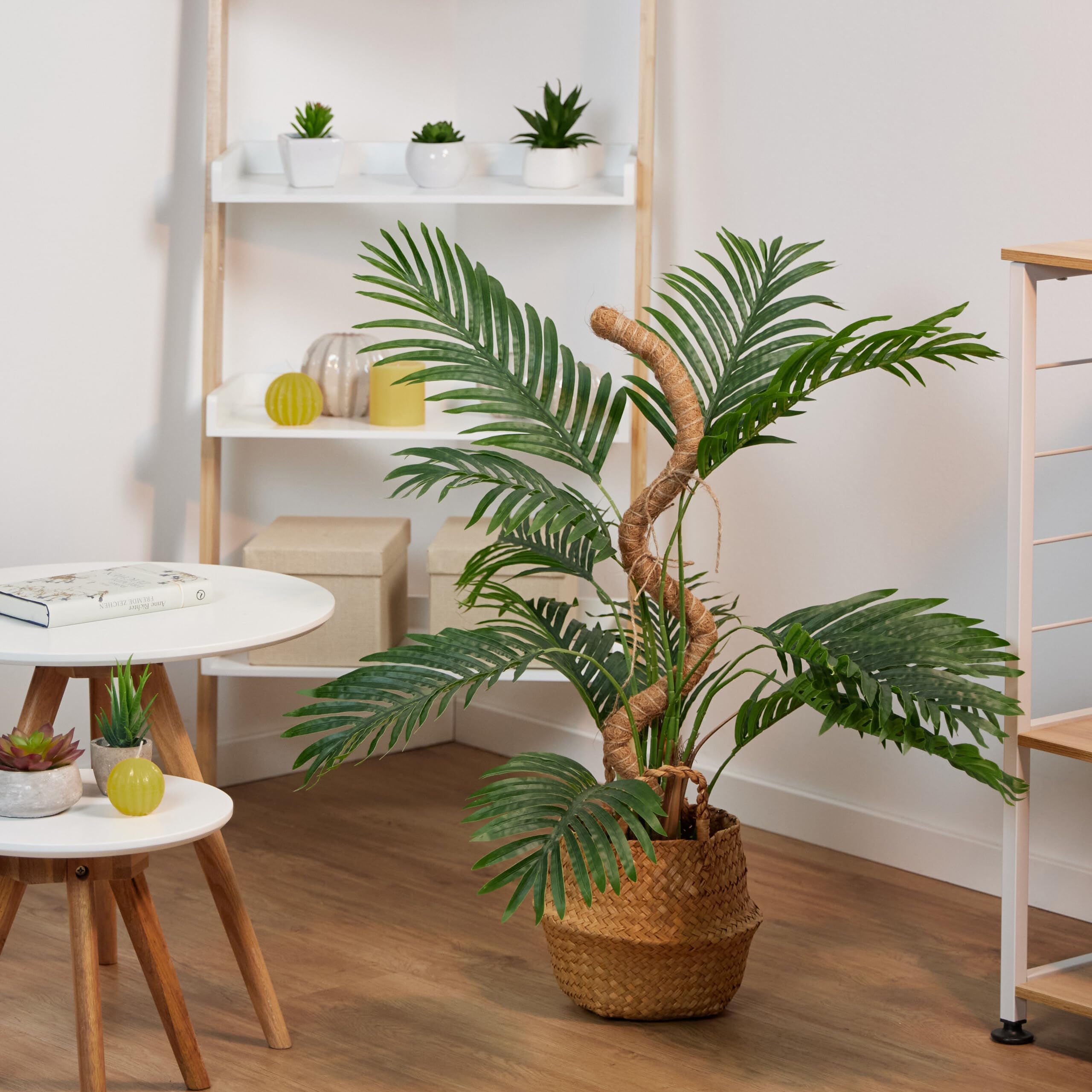 Relaxdays Zestaw 5 prętów kokosowych, giętkie pręty do roślin, do monstery, bluszczu i wielu innych, 90 cm długości, włókno kokosowe, naturalne