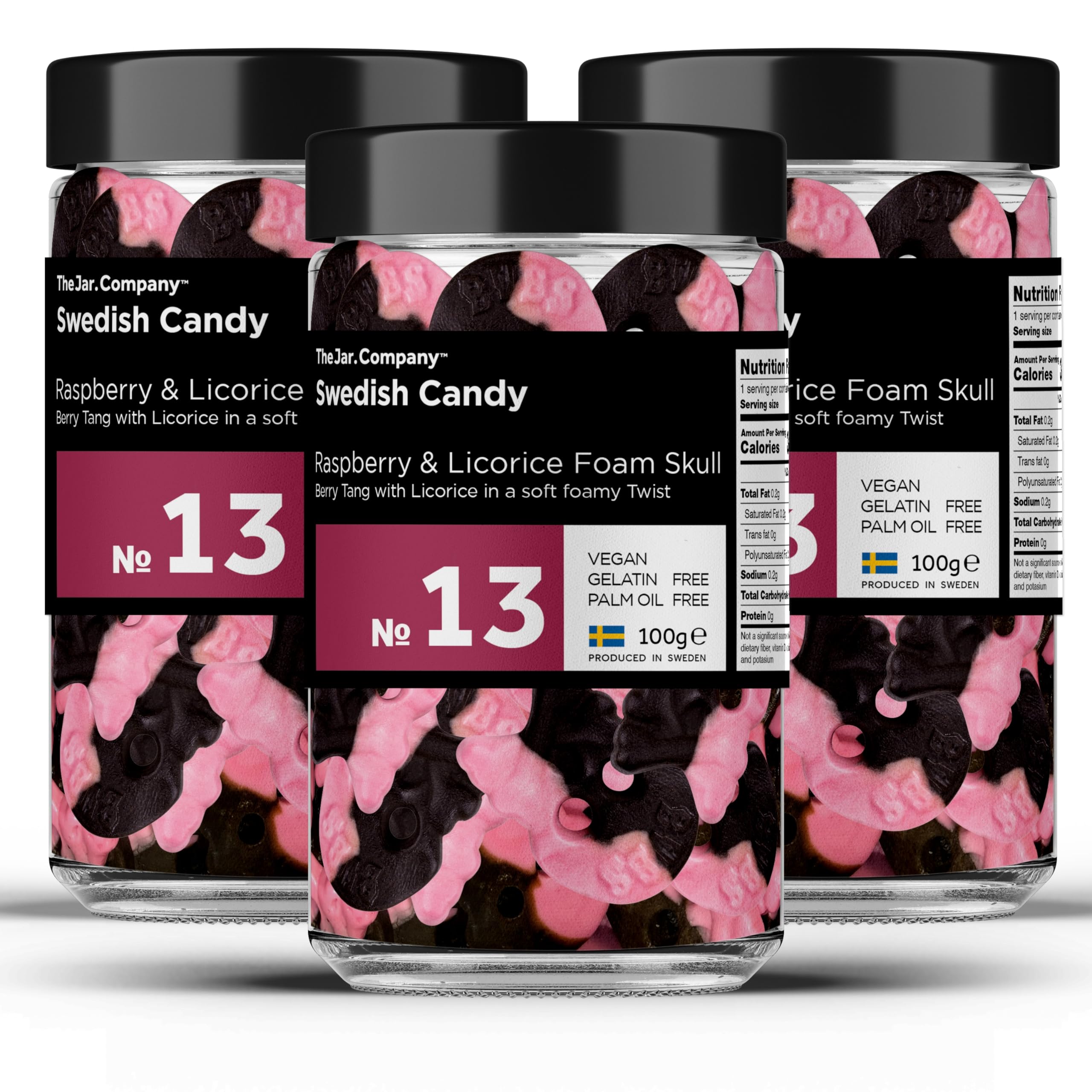 TheJar.Company - Swedish Candy - ?13 - Raspberry Licorice Foam Skull