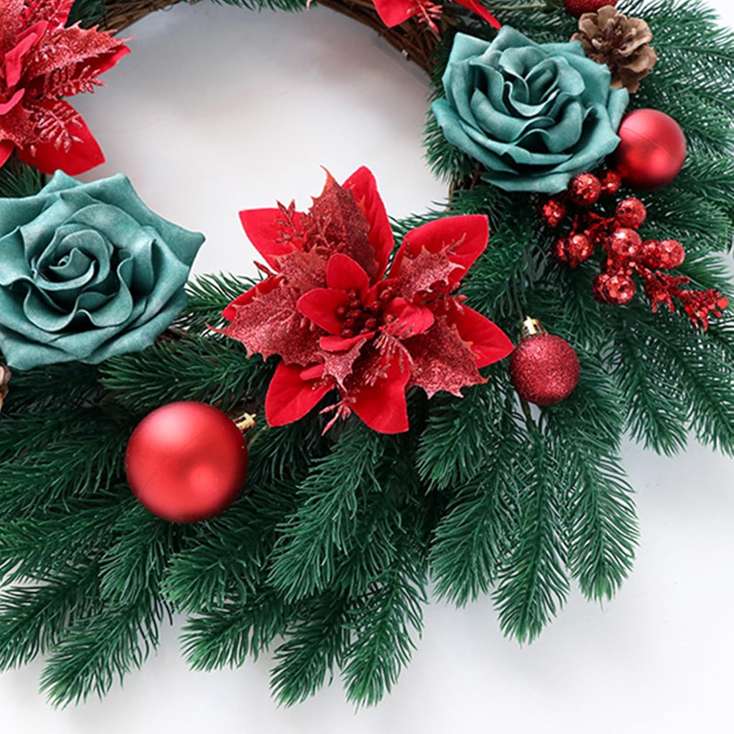 クリスマスリース 造花松ぼっくり フロントドア 窓 廊下 クリスマス 屋内 屋外 装飾