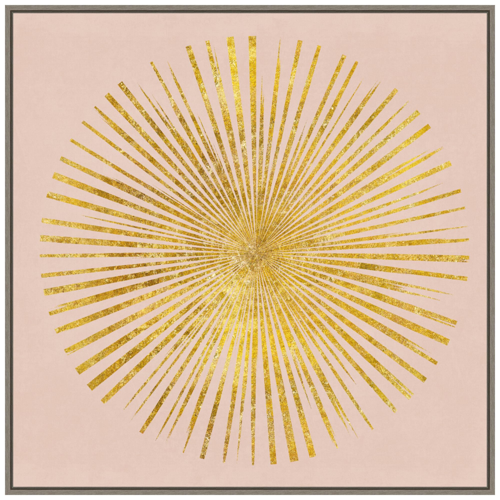 Amanti Art Framed Canvas Wall Art 30x30 Sunburst I on Pink by Wild Apple Portfolio, Framed Wall Art Canvas, Abstract Artwork, Country Rustic Decor, Large Poster Painting for Living Room, Bedroom,