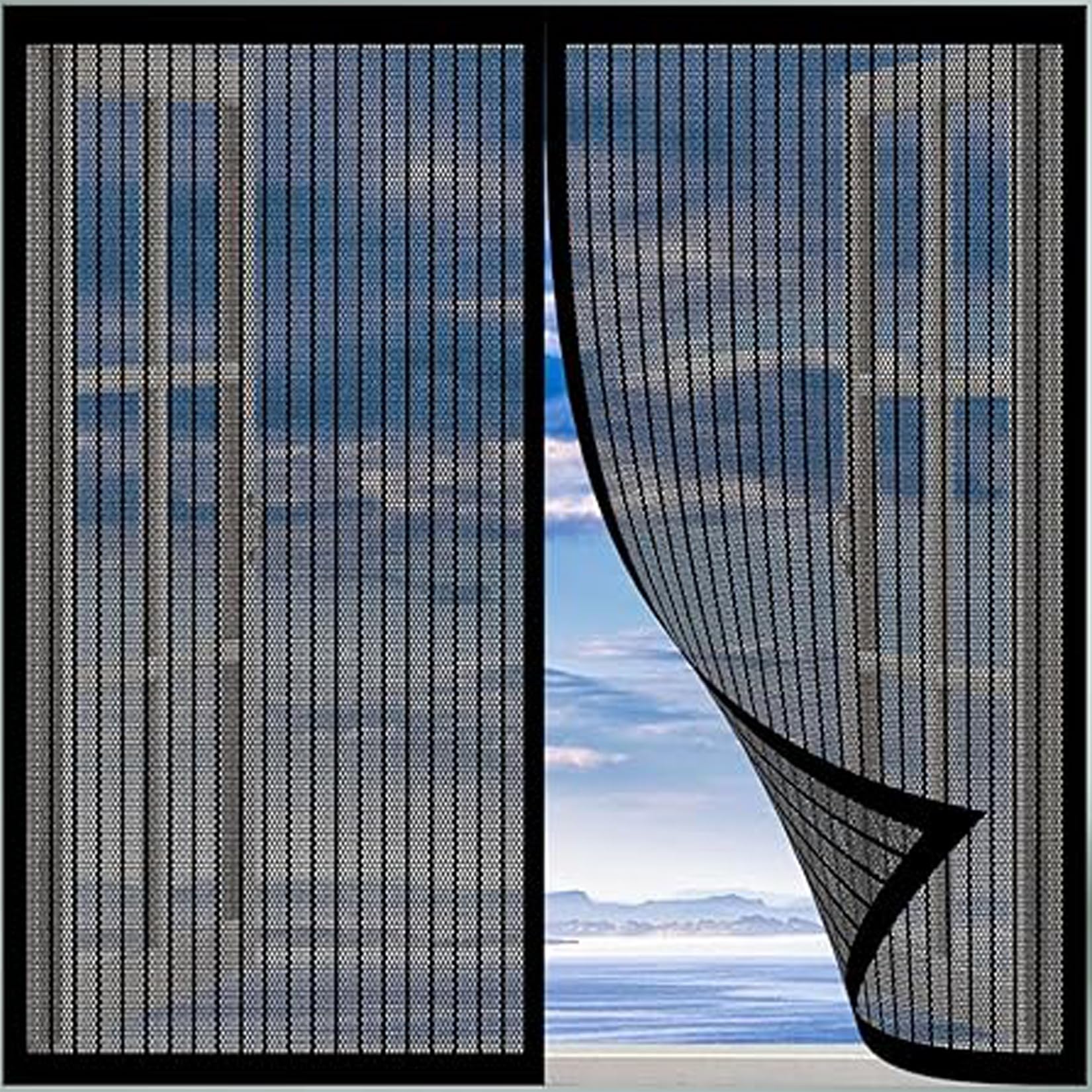Moustiquaire magnétique fenêtre fermeture automatique air frais