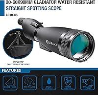 Vista 2 de BARSKA Gladiator 20-60x90 - Alcance recto impermeable con trípode