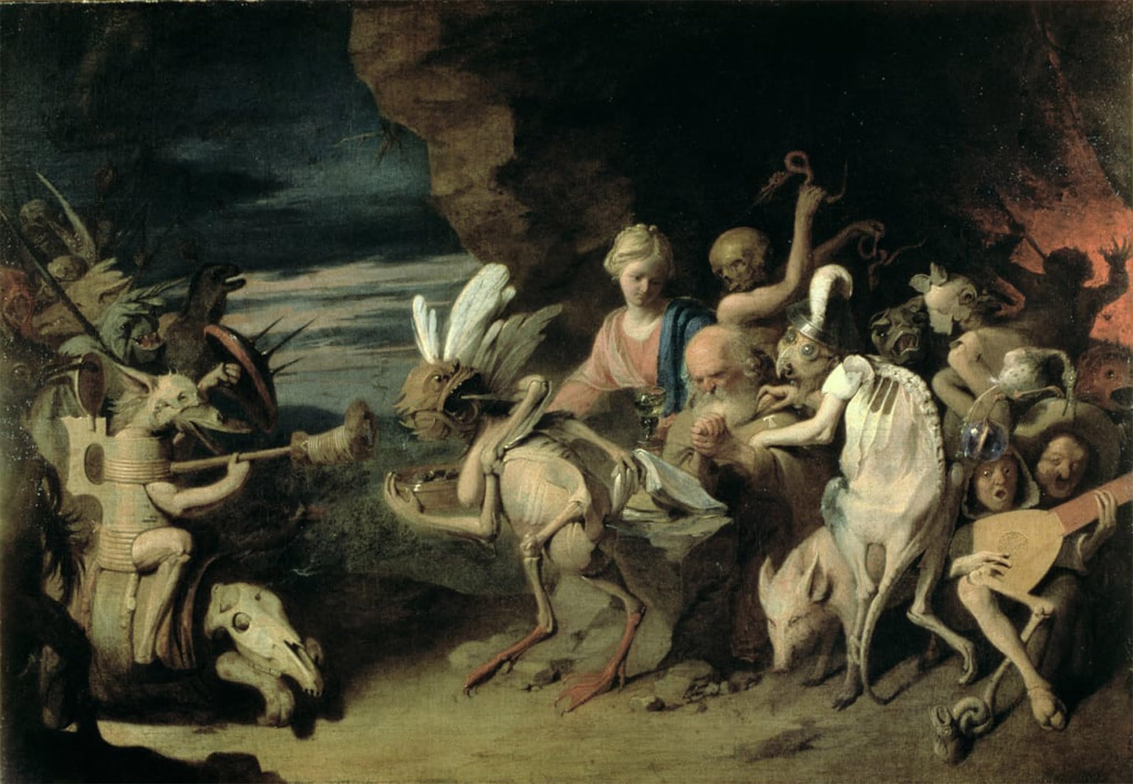 SERENDIPITP Vintage Wall Art Canvas Nordic Poster Canvas Print Picture the Temptation of St of Egypt by David Iii Ryckaert Wall Art Poster for Home Decor 60x90cm