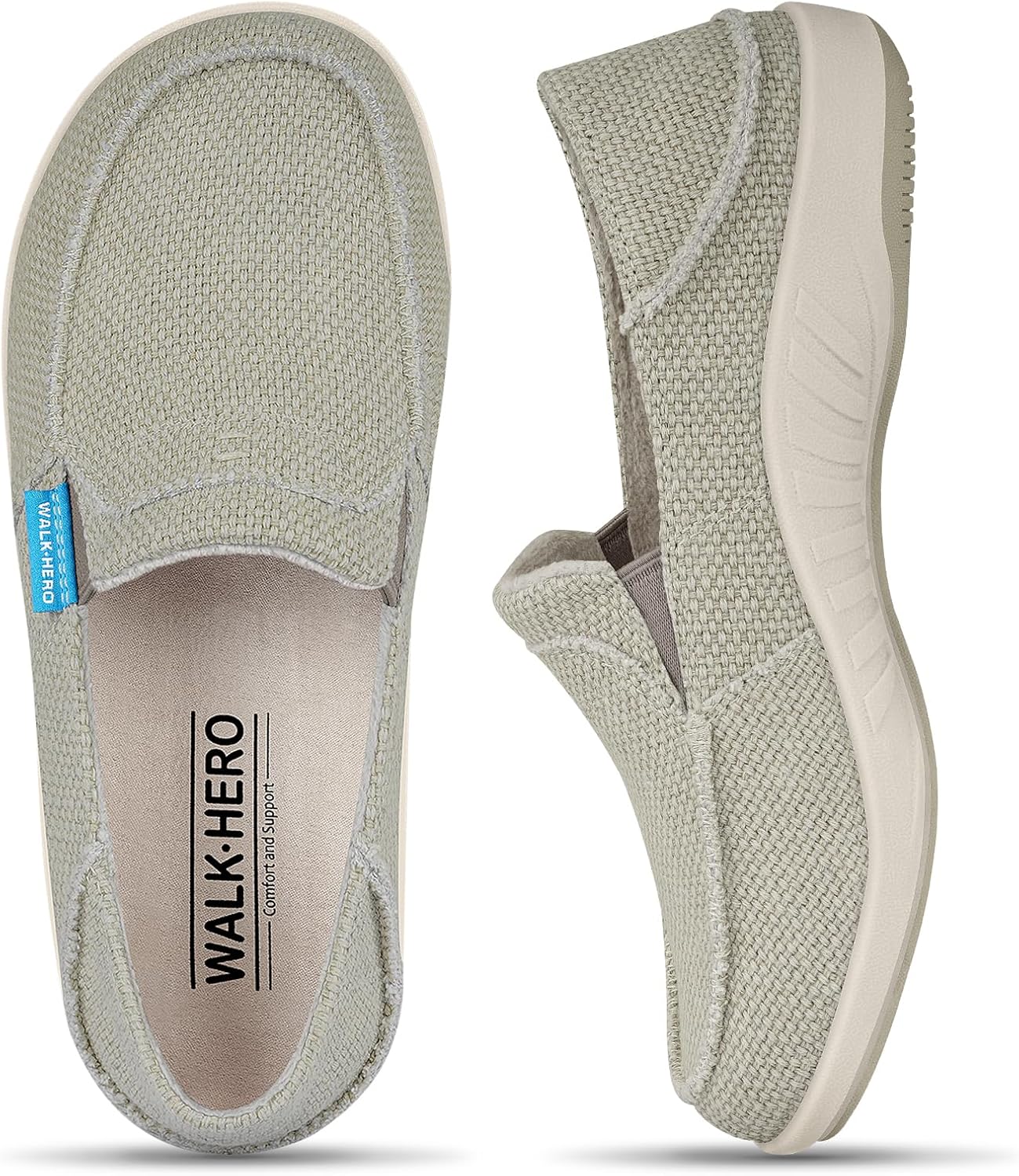 Slip On Shoes Women, Comfortable Loafers for Women Shoes with Arch Support, Orthopedic Walking Boat Shoes Women, Indoor Outdoor House Shoes with Non-Slip Rubber Sole