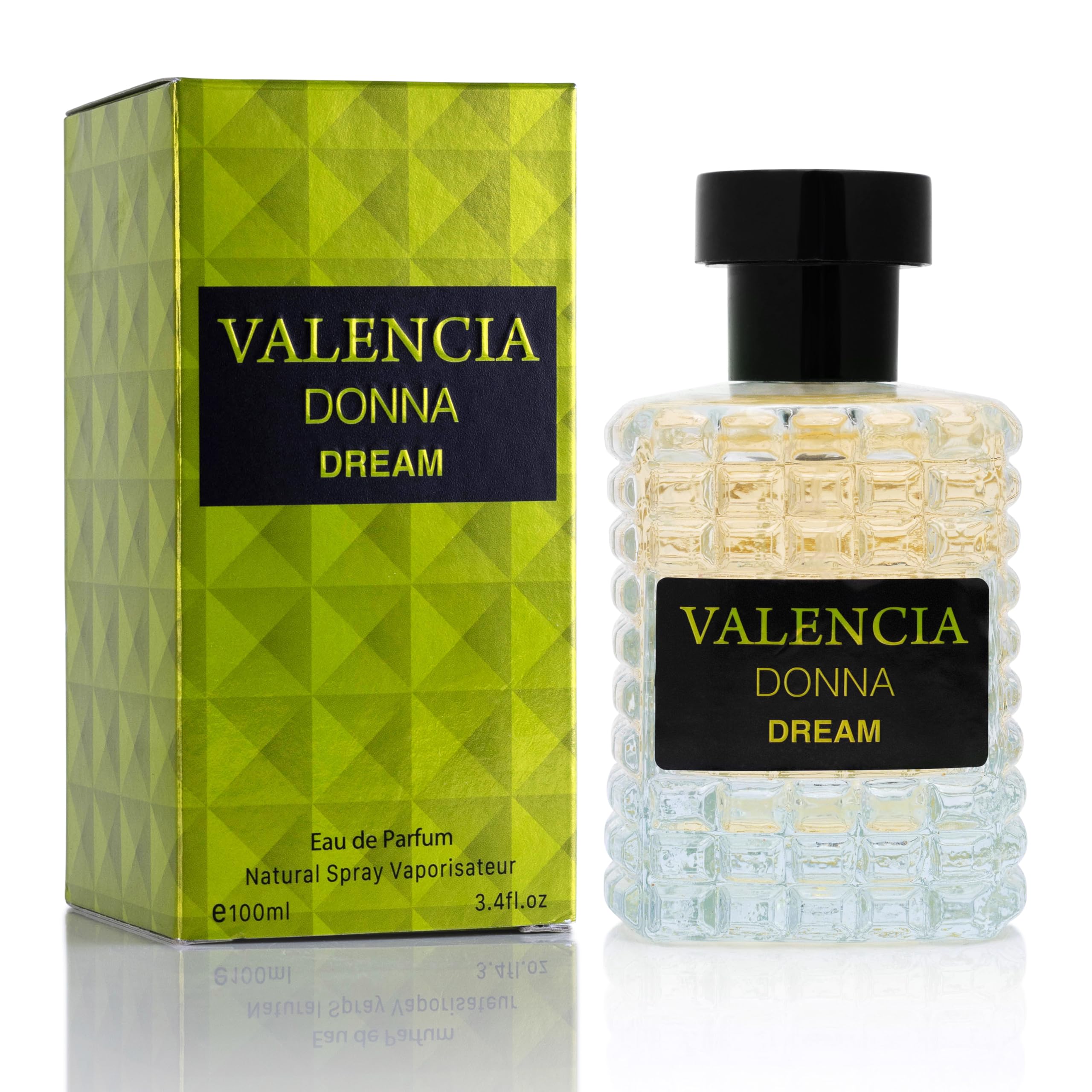 Valencia Donna Dream for Women Eau De Parfum - Citrus Floral Fragrance - Top Notes of Sweet Lychee & Calabrian Bergamot - Mid Tone of Turkish Rose, Peony & Rose Water Blossom - Elegant 100ml Bottle