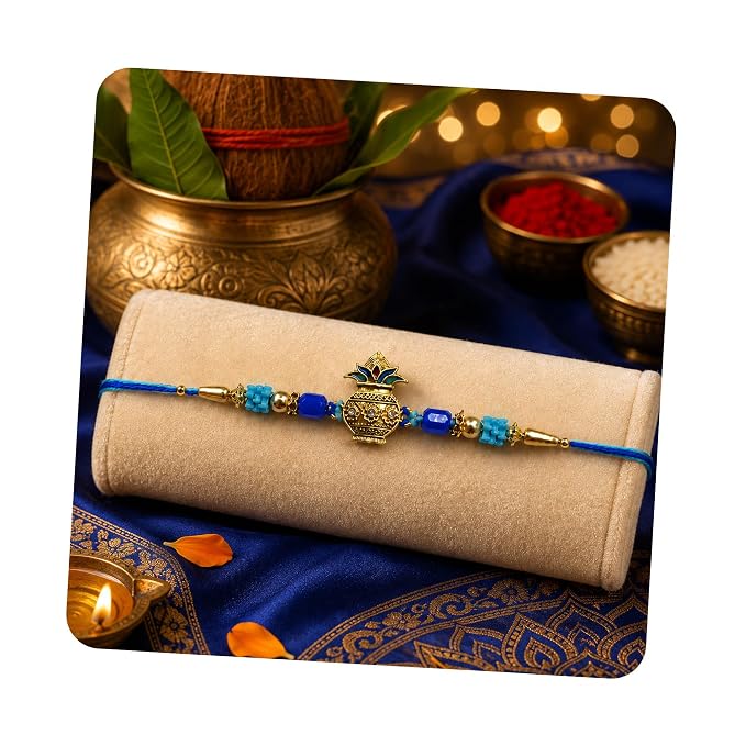 CraftVatika Designer Rakhi Set for Brother Boy Men, Kalash Rakhi Gift Combo for Brother Man, Rakhis for Rakshabandhan, Rakshabandhan Gift for Brother, Designer Rakshasutra Raki for Raksha Bandhan