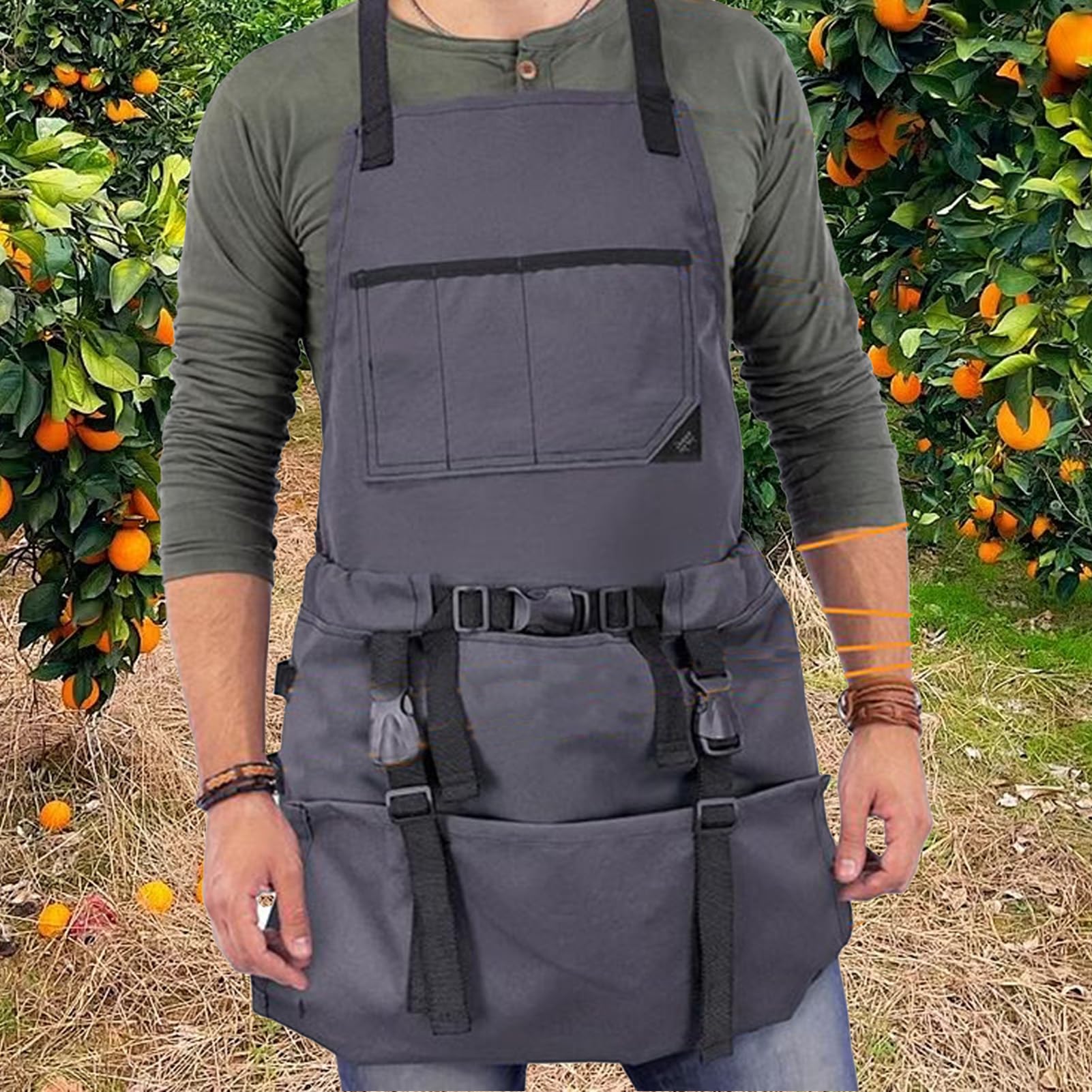 Tablier de jardin avec poches Blouse Imperméable Ajustable Avec Poches