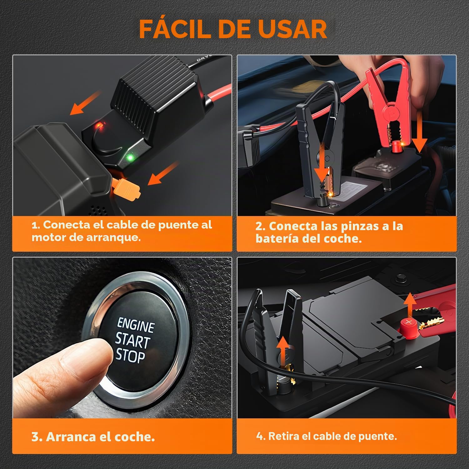 Arrancador de Coches 7000A con Compresor de Aire 150PSI, Batería 26800mAh, Jump Starter Portátil 12V para Gasolina 9L/Diésel 8L, Pinzas Inteligentes con Pantalla