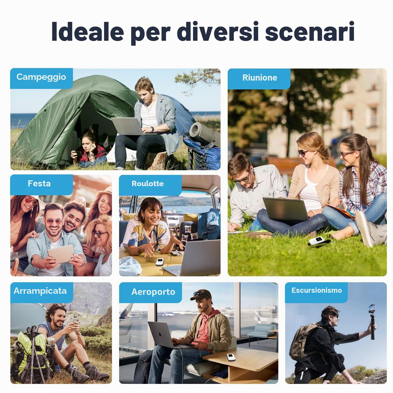 Router Wi-Fi mobile 4G (download 300 Mbit/s / 50 Mbps upload), hotspot Wi-Fi portatile 2100 mAh compatibile con tutte le schede SIM europee, collegare fino a 10 dispositivi