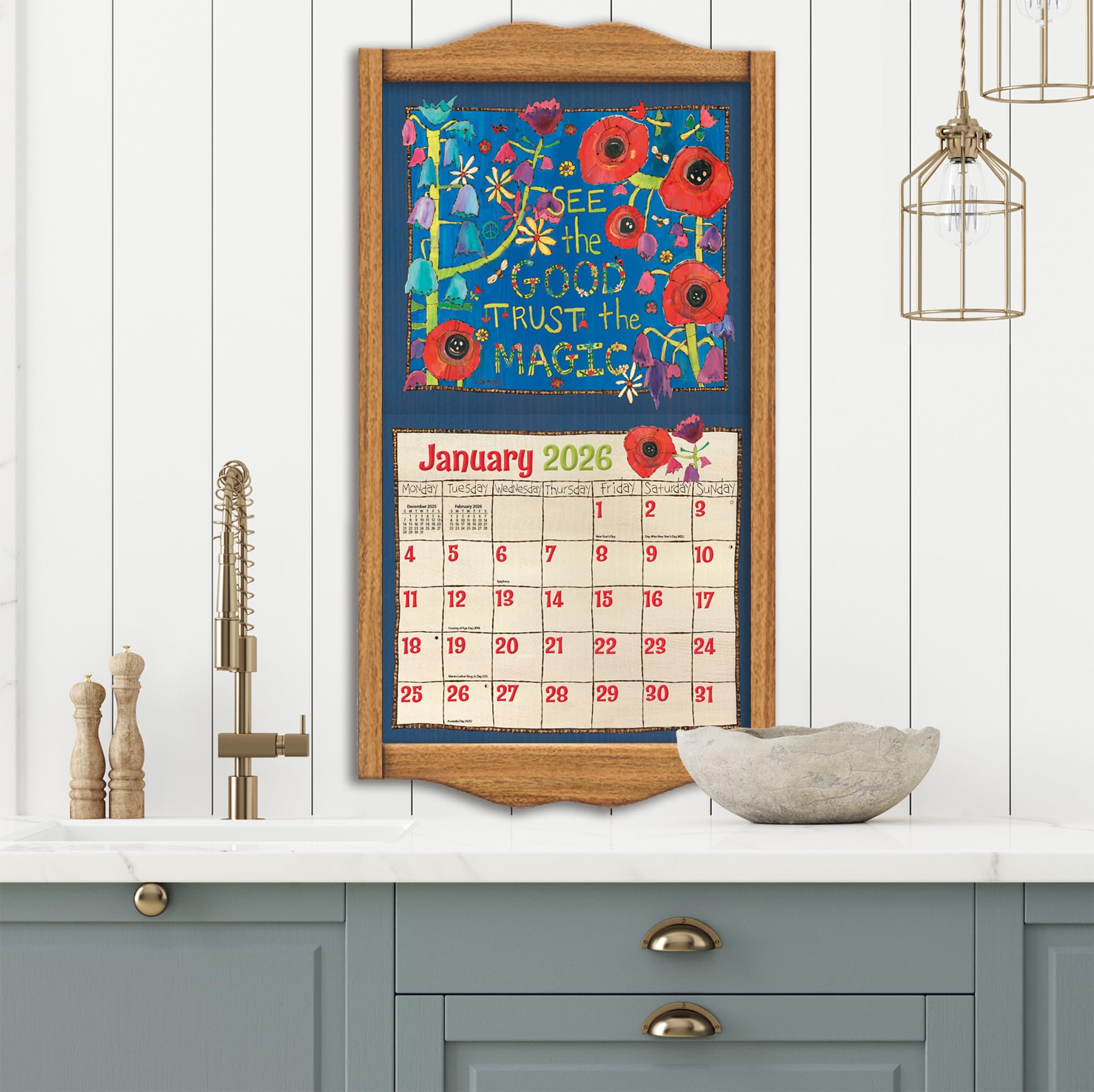 LANG Calendrier mural 2026 Peint la paix – Fabriqué aux États-Unis