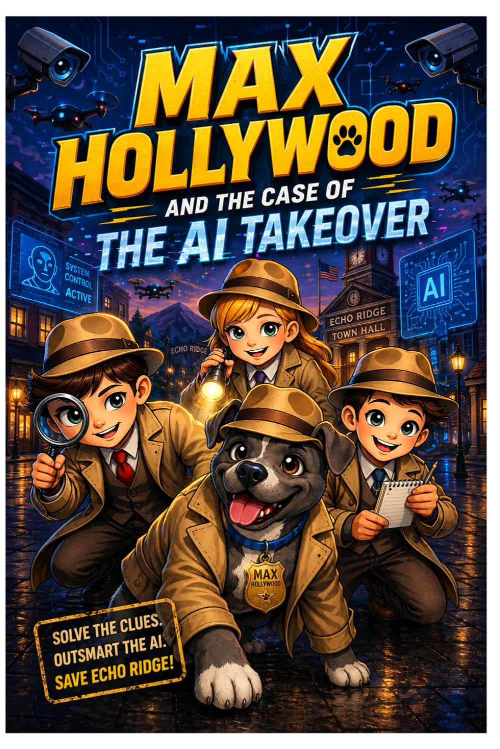 Max Hollywood and the Case of the AI Takeover: Echo Ridge falls under the control of a mysterious AI, Emily, Bobby, Roger, and their fearless pit ... keep the town safe. (Max Hollywood Msyteries)