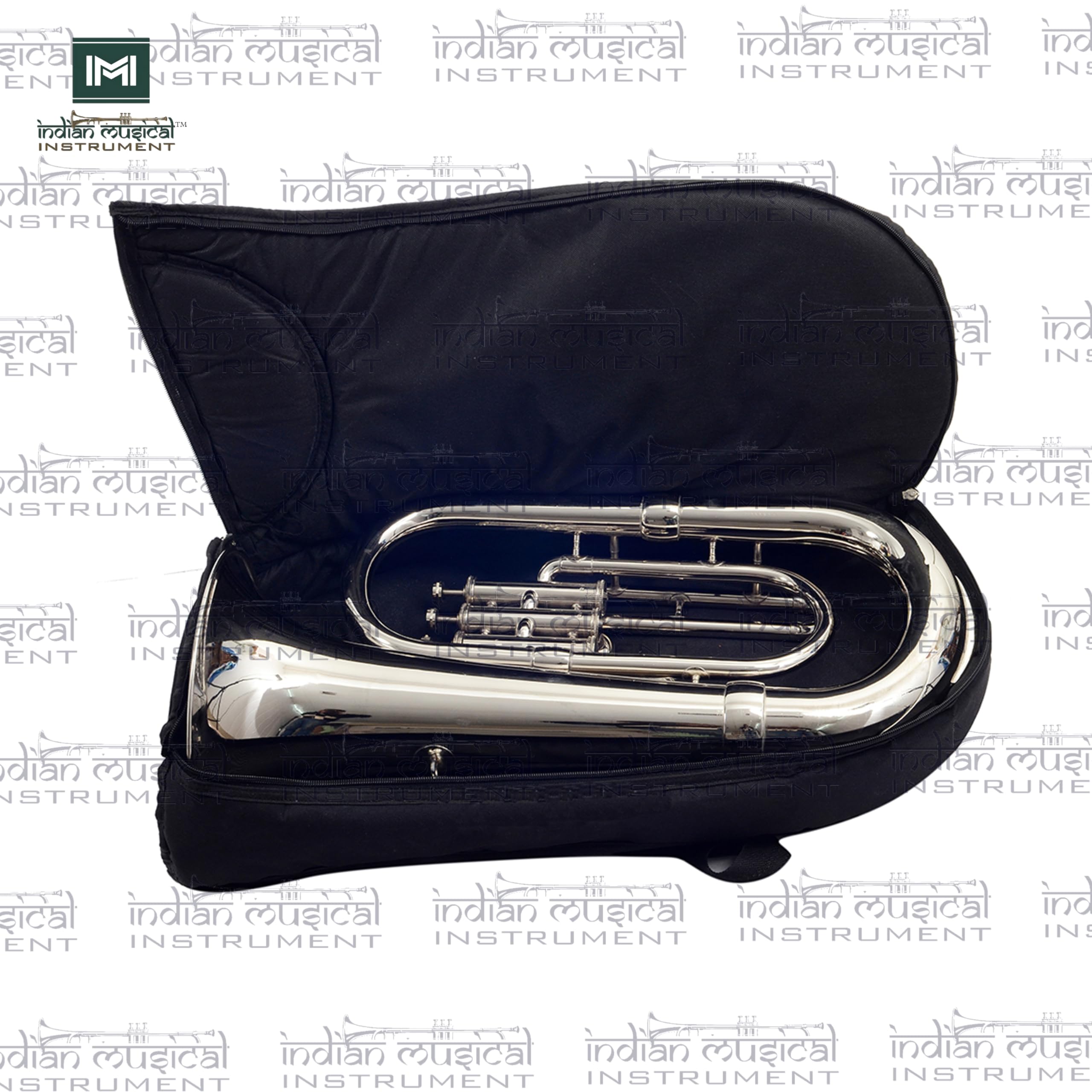 Design speciale Bb Euphonium 3 valvola con tutti gli accessori inclusi bocchino e custodia per il trasporto (argento cromato)