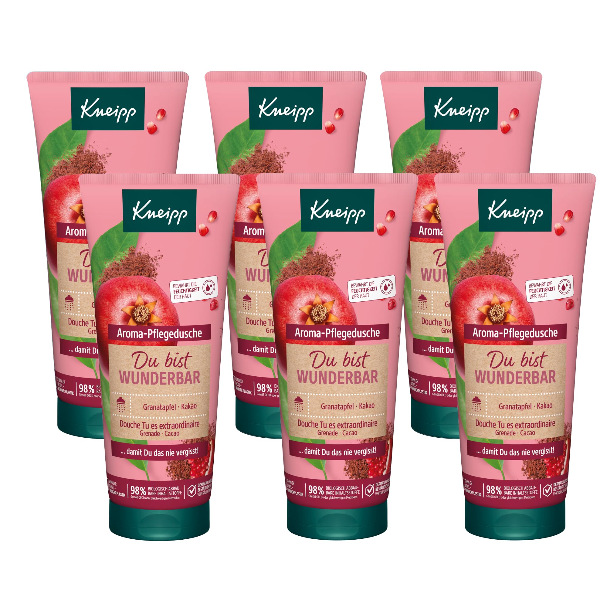 Kneipp Aroma-Pflegedusche Du bist wunderbar - Granatapfel & Kakao - Multipack 6 x 200ml