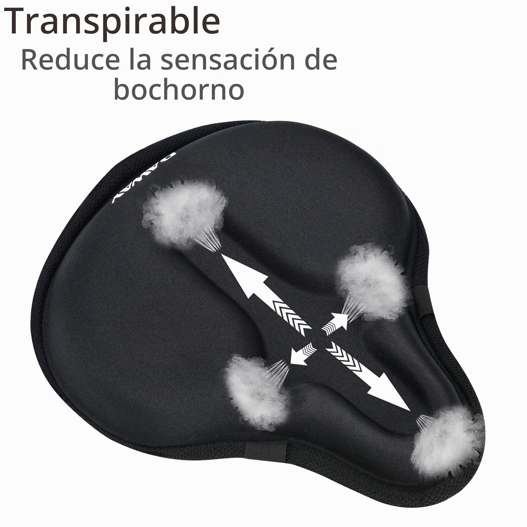 DAWAY C9 Funda Acolchada de Espuma viscoelástica para sillín de Bicicleta, extrasuave, Ancha, Grande, para Bicicleta estática, MTB, cómoda Almohadilla para sillín para Mujer, Hombre Mayor, 31 x 30,5