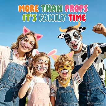 CiyvoLyeen 12Pcs Farm Barnyard Animals Ear Headbands for Petting Zoo