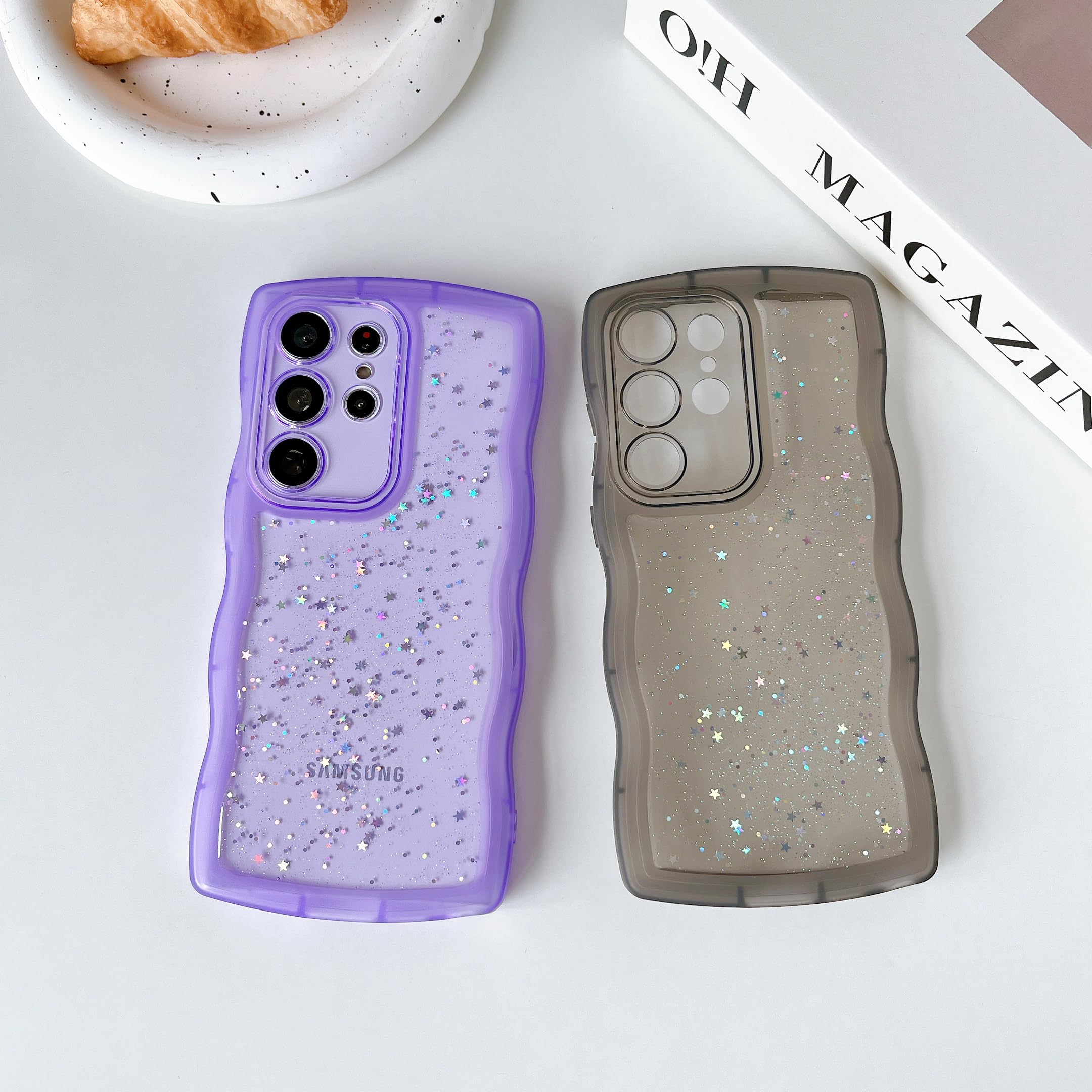 Amazon.co.jp: Qokey Galaxy S22 Ultra ケース 6.8インチ カーリー 