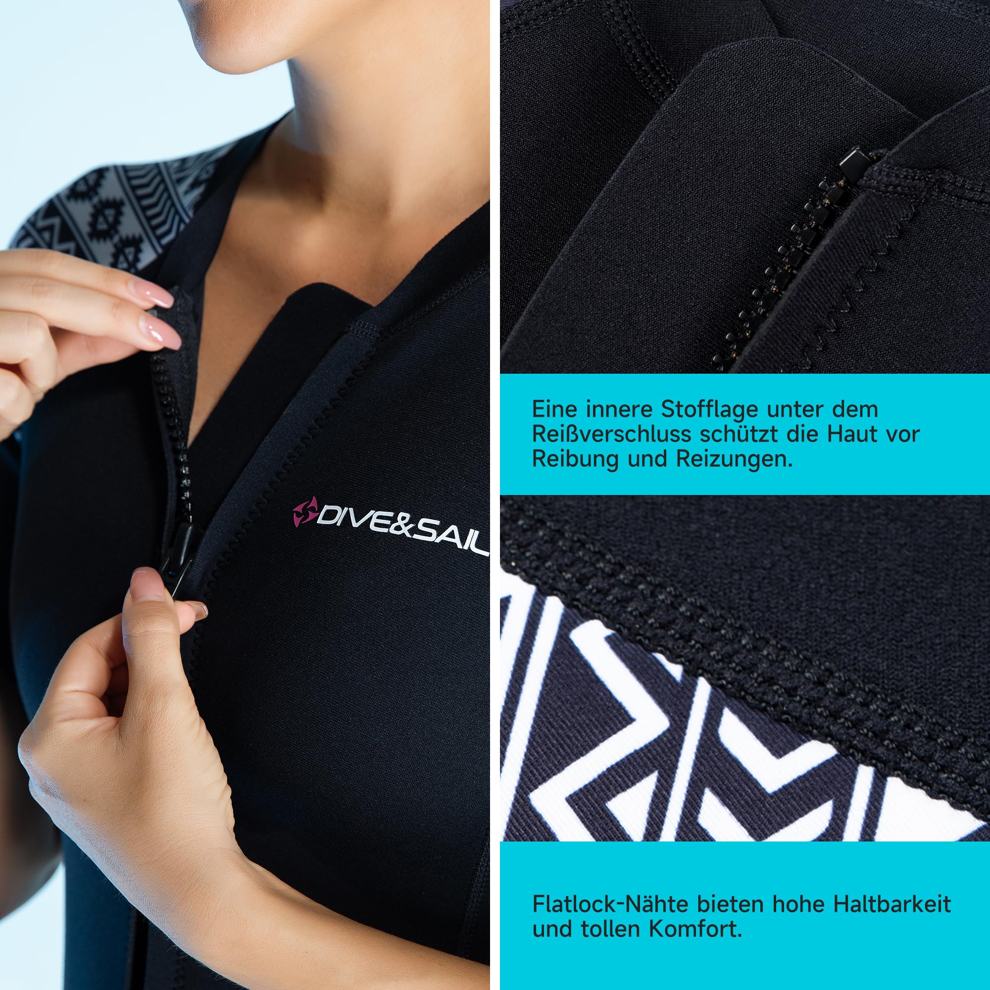 Kurzarm Neoprenanzug Shorty für Herren & Damen 3 mm Front-Reißverschluss Shorty Tauchanzug für Surfen Tauchen Schnorcheln SUP