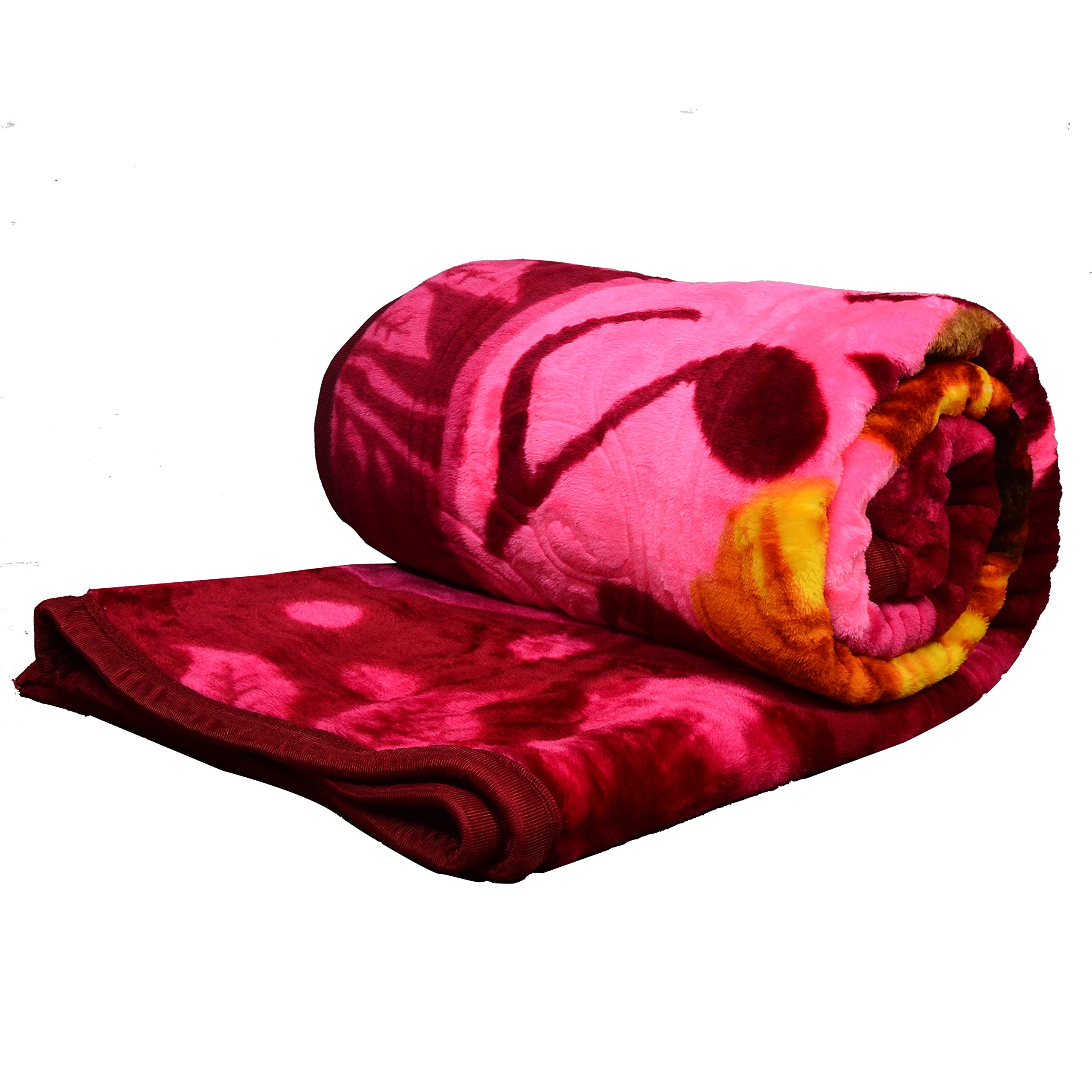 JN Textiles Printed Luxurious Fleece Mink Blankets for Double Bed, (90''x 100'') Colour- Mix Pink