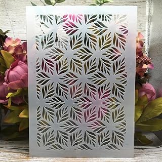 Reusable Stencils,11.42 x 8.27 Inch Grass Leaves Texture Drawing Stencils for DIY Art Craft Wall Canvas Furniture Scrapbook Home Decoration