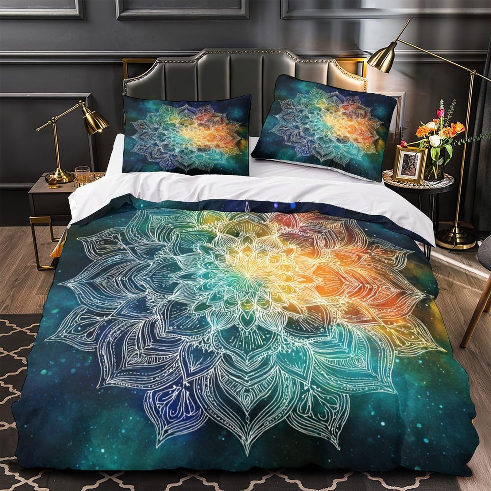 Parure de lit spirituelle mandala 135x200 pour créer un espace zen doux dans la chambre enfant