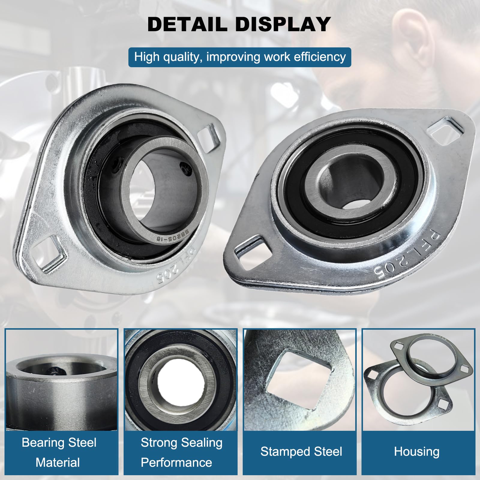 SBPFL205-16 Flange Bearings - 2 Pack -4 SBPFL205-16 Flange Bearings - 2 Pack -4