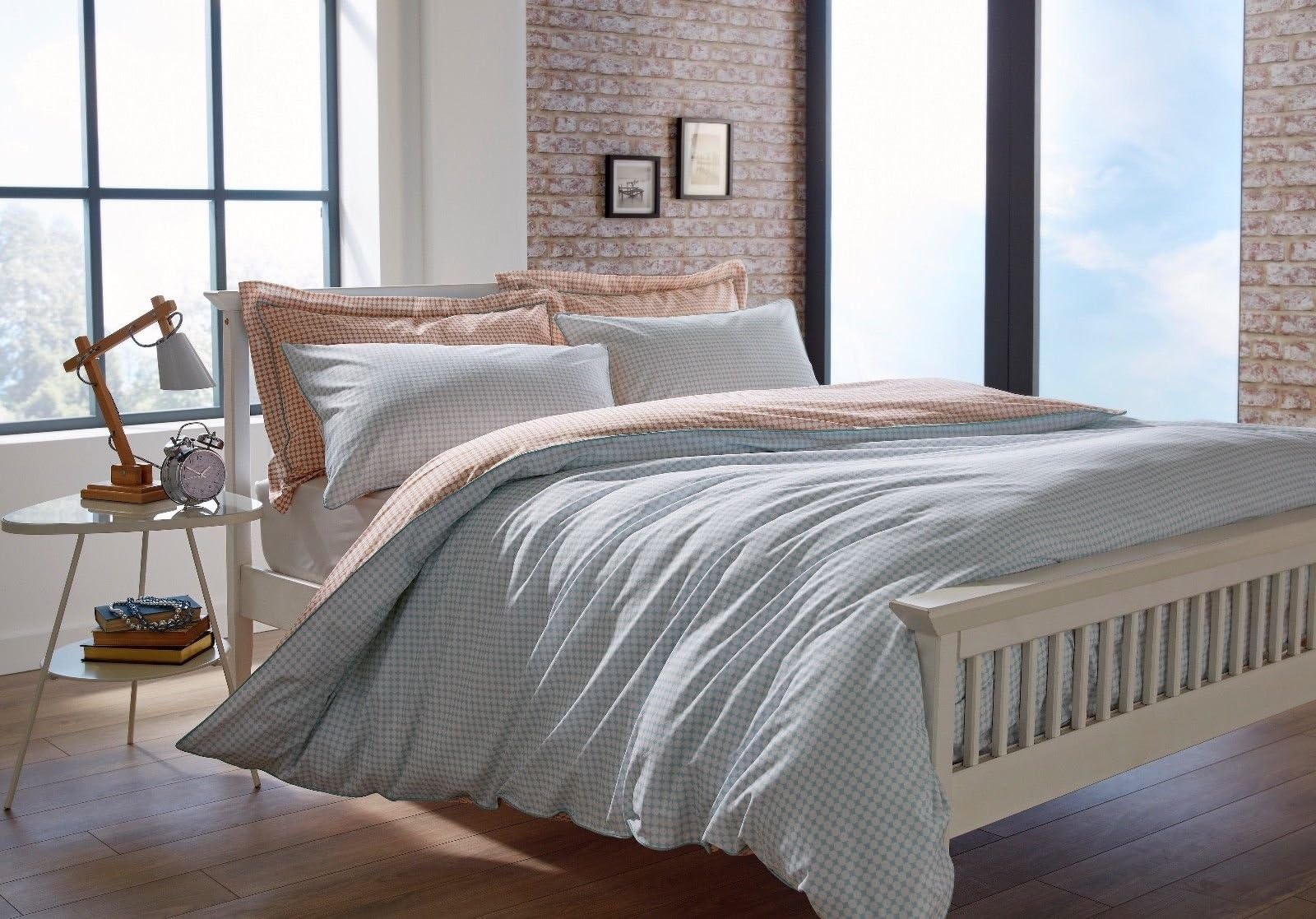 Wallis Young Marrakesh Orange & Blue 100% Cotton with Piping Detail Duvet Set (King Size)